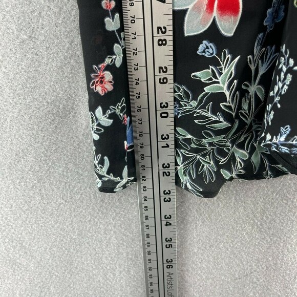 Parker 100% Silk Floral Agave Dress Womens XS Beach Boho Cold Shoulder Ruffle - Picture 7 of 10